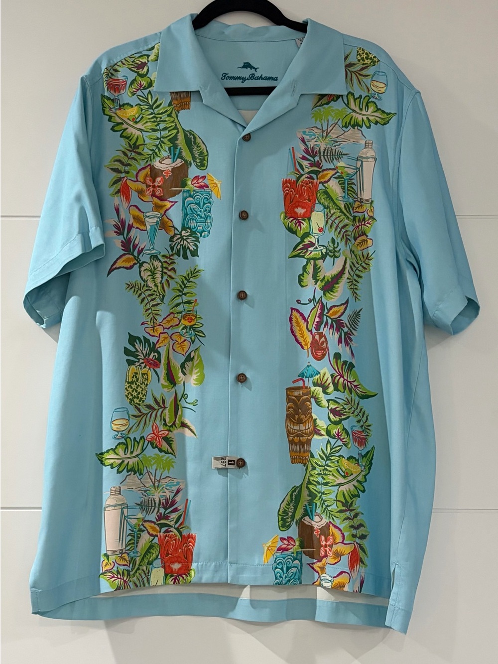 Tommy Bahama Artist Series 22 ‘Marlin Bar Island Zone’ Silk Blend Men’s Shirt XL